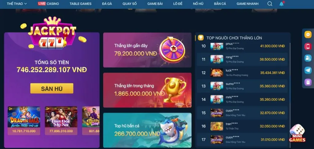 Bước 3: Chọn game nổ hũ tại HU88